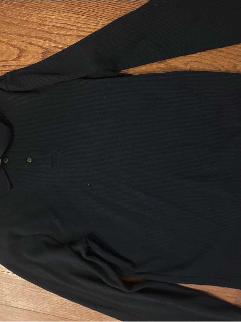 H&M Men's Black Long-Sleeve Polo Shirt
